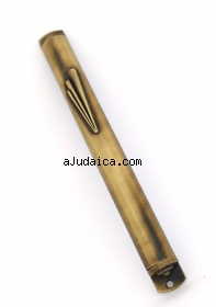 Golden Pewter Mezuzah by aJudaica