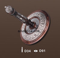 Sefer Torah Etz Chaim Silver and wood Roller Plates and Handles by aJudaica