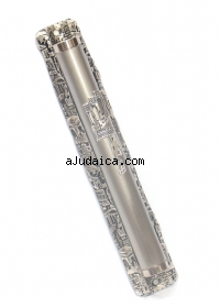 Jerusalem Pewter Mezuzah by aJudaica