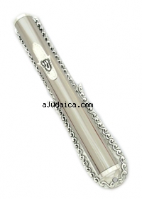 Silver Plated Hamsa Mezuzah by aJudaica