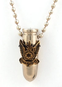 Israeli Army Bullet Metal Pendant - Air Force Symbol by aJudaica