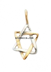 Gold Filled Miniature Two Tone Star of David Pendant by aJudaica
