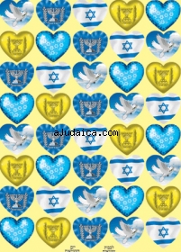 Israel Heart Symbols Stickers by aJudaica