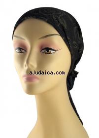 Black-Gold Metallic Womens Bandanna by aJudaica