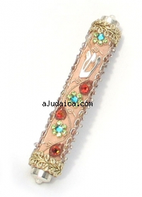Oriental Mezuzah - Pink by aJudaica
