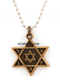 Israeli Army Star of David Bronze Pendant by aJudaica