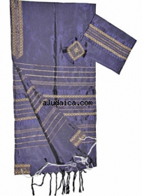 Gabrieli Silk Tallit Set - Blue by aJudaica