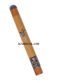 Two Color Breastplate Wood Mezuzah by aJudaica