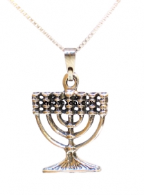 Sterling Silver Menorah Pendant by aJudaica