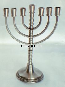 Pewter 7 Branch Menorah by aJudaica
