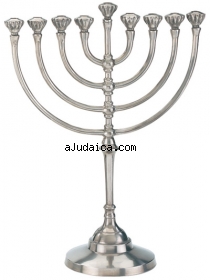 Pewter Classic Chanukah Menorah by aJudaica