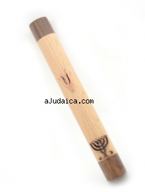 Two Color Wood Mezuzah by aJudaica