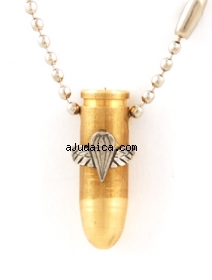 Israeli Army Bullet Bronze Pendant - Paratroopers Symbol by aJudaica