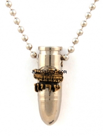 Israeli Army Bullet Metal Pendant - Armored Corps Symbol by aJudaica