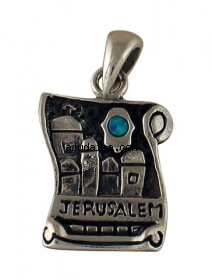 Silver and Opal Jerusalem Pendant by aJudaica