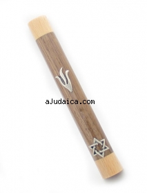 Two Color Wood Mezuzah by aJudaica