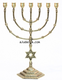 Seven Branch Large Cup Classic Menorah by aJudaica