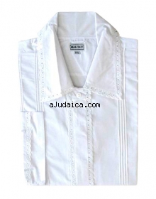 Holidays White Kittel with Lace Design B by aJudaica