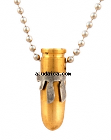 Israeli Army Bullet Bronze Pendant - Chai by aJudaica