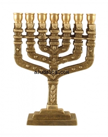 Small Twelve Tribes 7 Branch Menorah by aJudaica