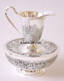 Mayim Achronim Hand Wash Cup Jerusalem design by aJudaica