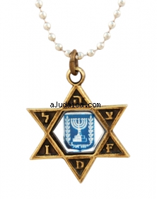Israeli Army Bronze Pendant with Reflective Center - Knesset by aJudaica