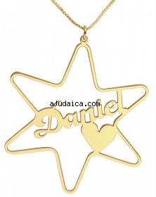 Gold Filled Cursive English Name Necklace - Star of David by aJudaica