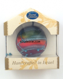 Safed Round Candle by aJudaica