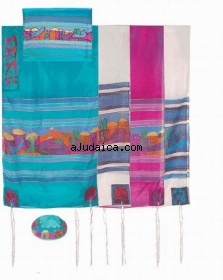 Emanuel Silk Tallit - Jerusalem Dove by aJudaica