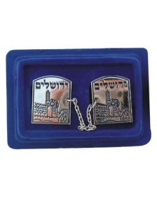 Jerusalem Tower of David Tallit Clips by aJudaica