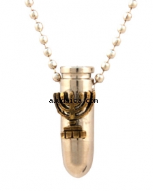 Israeli Army Bullet Metal Pendant - Menorah Symbol by aJudaica