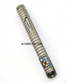 12 Tribe BreastPlate Pewter Mezuzah by aJudaica