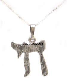 Sterling Silver Chai Pendant by aJudaica