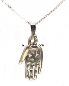 Sterling Silver Hamsa with the letter Hey by aJudaica
