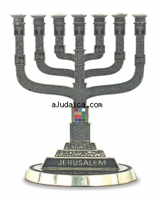 Twelve Tribes 7 Branch Menorah by aJudaica