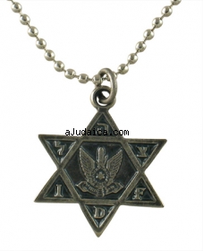 Israeli Army Star of David Metal Pendant - Air Force by aJudaica