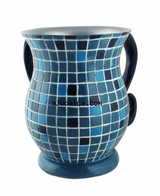 Blue Stone Mosaic Wash Cup by aJudaica