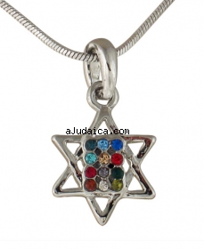 Breastplate Star of David Rhodium Necklace by aJudaica