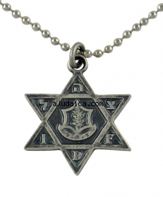 Israeli Army Star of David Metal Pendant by aJudaica