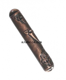 Antique Red Pewter Mezuzah by aJudaica