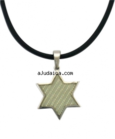 Rubber Cord Gray Waves Star of David necklace by aJudaica