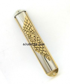 Gold and Silver Jerusalem Wall Mezuzah by aJudaica