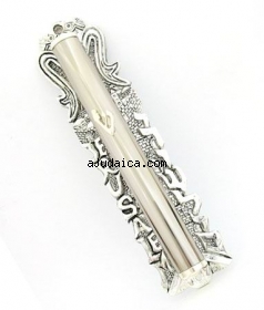 Silver Plated Jerusalem Mezuzah by aJudaica