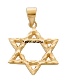 Textured Star of David Pendant by aJudaica