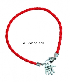 Hamsa "hand made" red braided bracelet by aJudaica