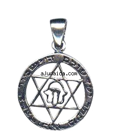 Sterling Silver Pendant - Magen David - Hamsa by aJudaica