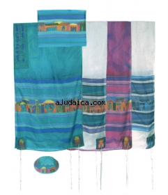 Emanuel Silk Tallit - Jerusalem by aJudaica