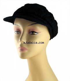 Womens Black Lace Cap by aJudaica
