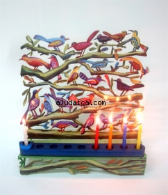 David Gerstein Birds Hanukkah Menorah by aJudaica