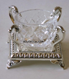Salt and Pepper Dish with glass holder by aJudaica